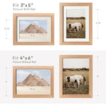 cadre photo bois chêne naturel plexiglas transparent beige clair rustique amovible 3x5 4x6 pouces