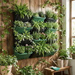 support mural plantes vert noir blanc moderne minimaliste perforations plastique lisse