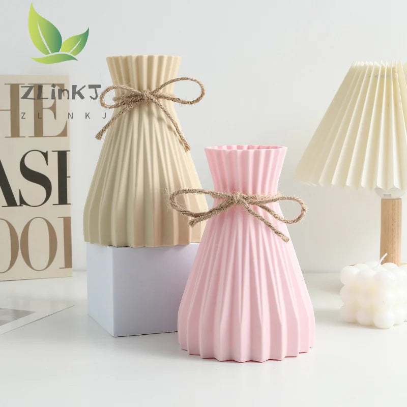 vase moderne élégant rose blanc vert bleu gris beige rayures plissées opacité cordelette