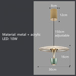 suspension lumineuse moderne élégante dorée transparente câble suspendu chambre salon étude