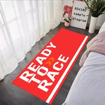 tapis moderne antidérapant noir orange rouge ready to race blanc sportifs polyester résistant corrosion