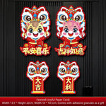 décoration murale festive chevaux zodiaque chinois personnages animaux ornements traditionnels adhésif porte fenêtre rouges