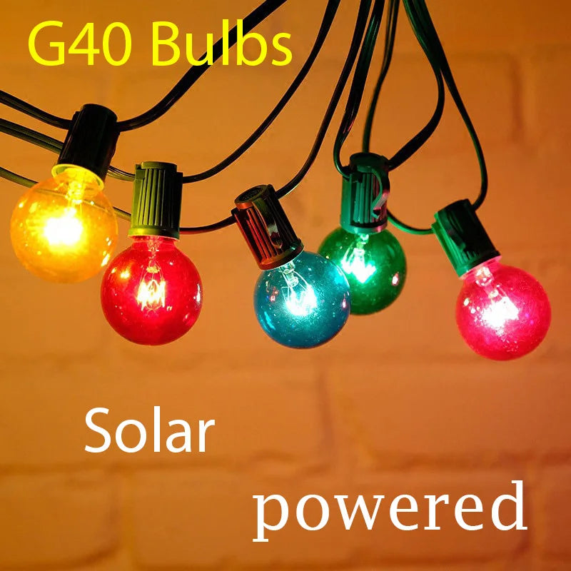 guirlande lumineuse solaire globes RGB décoration extérieure panneau solaire multiples environnements festive