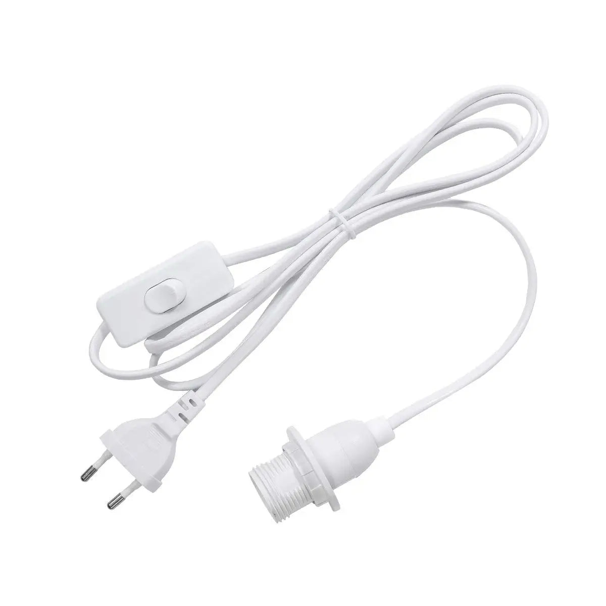 support lampe blanc moderne interrupteur E27 câble 180cm prise included
