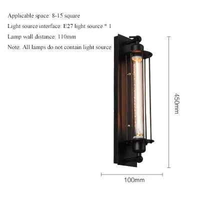 lampe murale industrielle noir mat éclairage led métal chambre salon decoration interieur