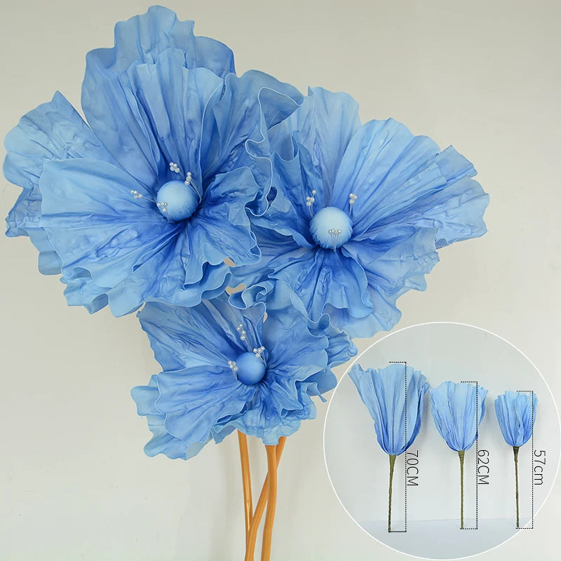 fleurs artificielles coquelicot mariage decoration intérieure moderne rose bleu rougeclair elégant tringle fixée