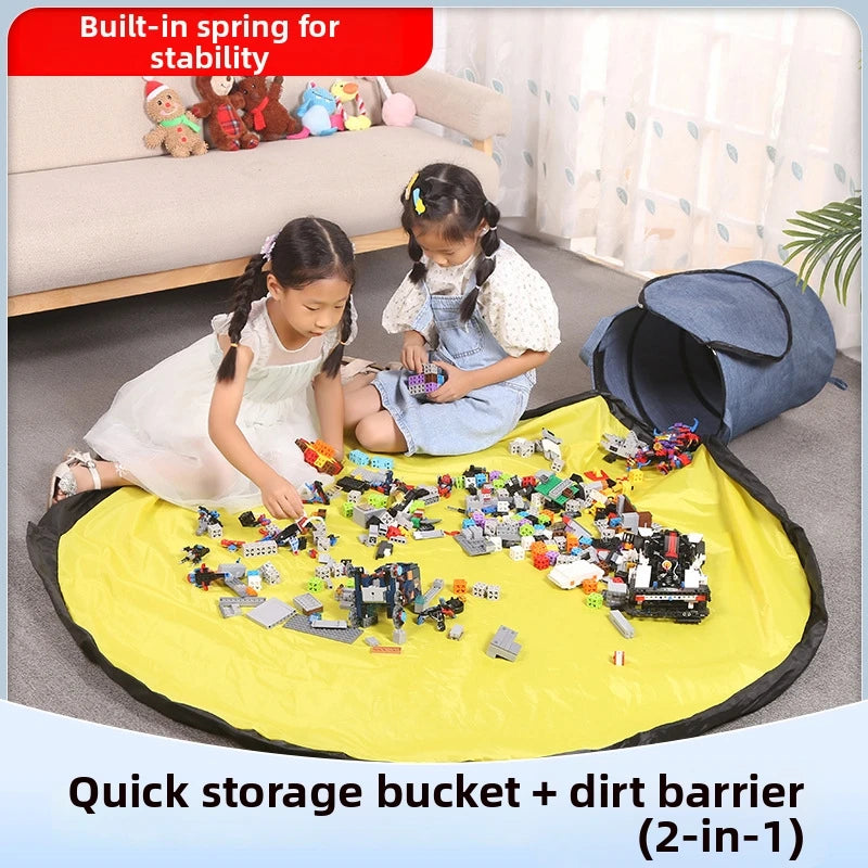 seau rangement pliable tapis jeu enfants blocs construction peluches rangement rapide oxford bleu jaune