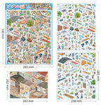 puzzle pieces adhesive multicolore ville animée isométrique illustrative enfants maison poupéesDecorationScèneMiniature