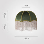 abat jour tissu broderie florale franges vintage palace beige vert rouge