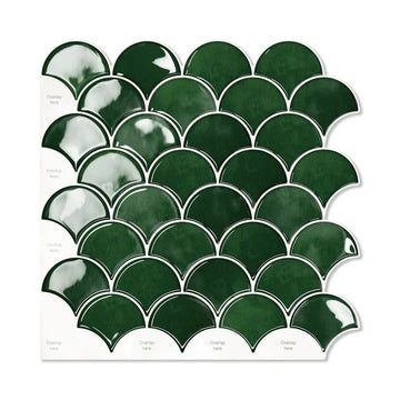 carreaux muraux adhésifs 3d résistants l'eau vert foncé gris rose poisson moderne décoratifrollable