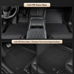 tapis sol voiture tesla model yl 2026 noir rayures horizontales moderne imperméable antidérapant sans