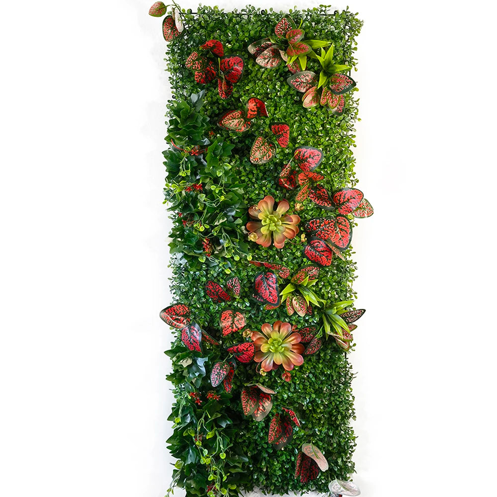 panneau végétal mural plante artificielle herbe décorative jardin extérieur moderne vert rouge blanc