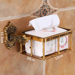 distributeur serviettes papier classique doré motifs floraux fixé adhésif salle bains