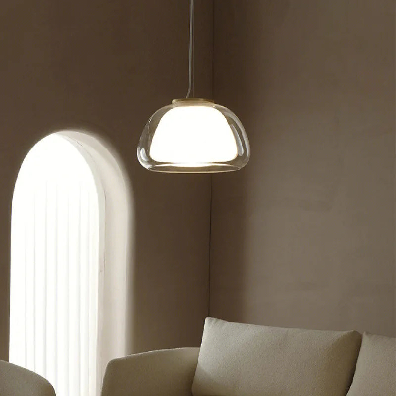plafonnier led verre moderne simple transparent salle chambre câble suspension ajustable e27