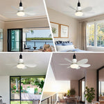 ventilateur lampe led blanc moderne facile chambre salon cuisine