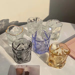tasses thé verre twist transparent bleu orange décoration cadeau DIY