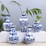 vases decoratifs ceramique bleu blanc decoration maison chinois traditionnel motifs floraux salon
