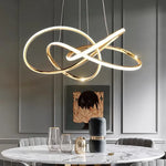 Suspension LED géométrique dorée design nordique