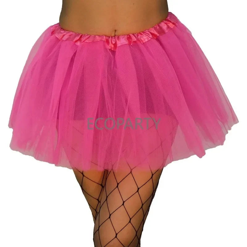 jupes tutu tulle transparent multicolore élastique danse halloween costume accessoire bal mini above knee