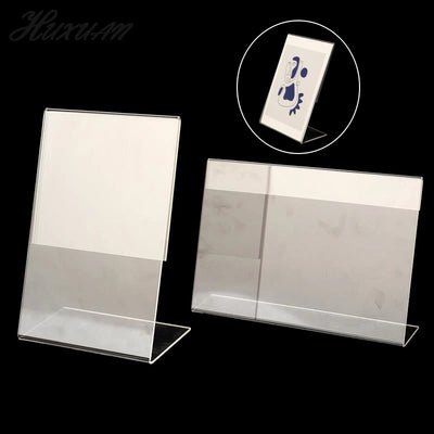 Cadre photo acrylique transparent double face sur bureau moderne