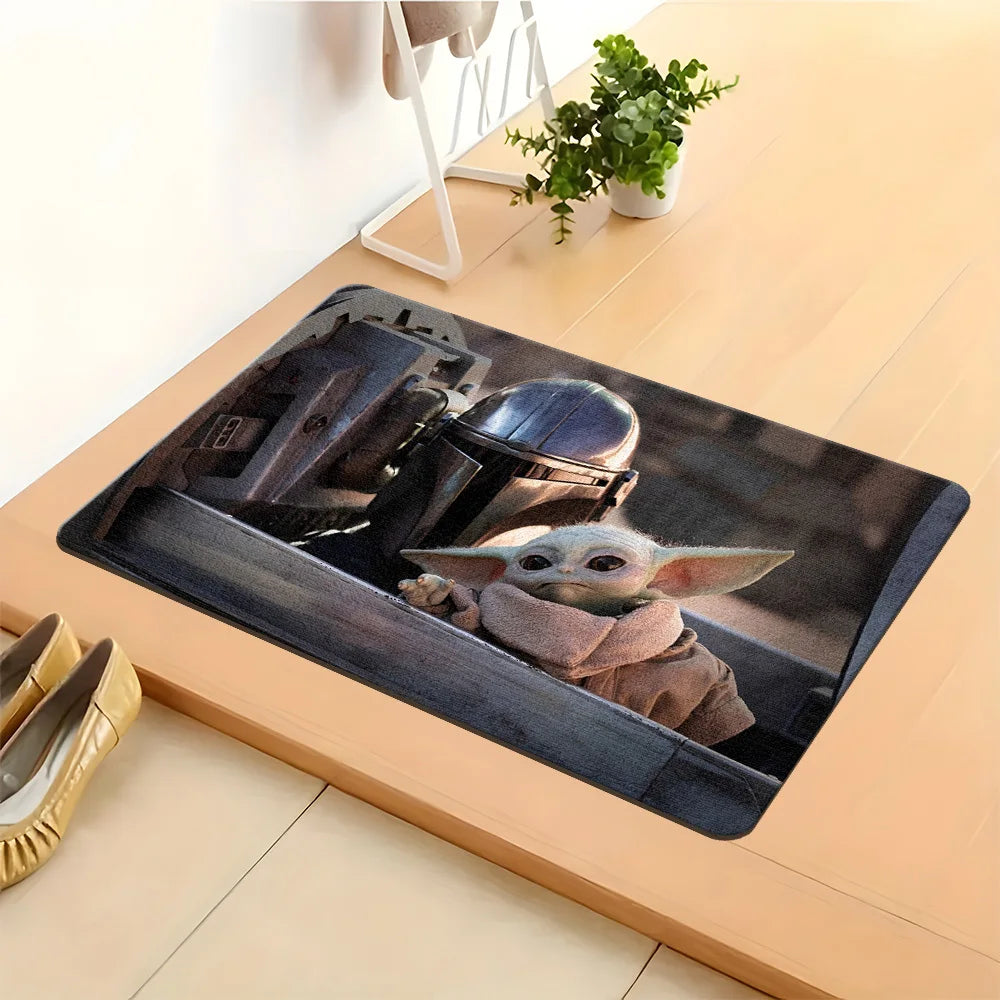 tapis gris personnalisé yoda véhicule antidérapant moderne entrée maison salon