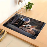 tapis gris personnalisé yoda véhicule antidérapant moderne entrée maison salon