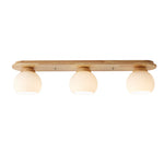 plafonniers modernes trois ampoules led bois naturel lumière blanche minimaliste