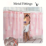 rideau lit enfant rose motif montagne étoiles tulle semi transparent mignon métalliques