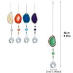 pendentif solaire agate naturelle colorées boule cristal bohème violet orange vert bleu beige