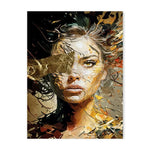 tableau toile art fleurs papillons lunettes moderne décoration mur salon cadre bois
