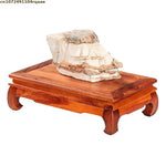 support d'exposition bois rose sculpture classique marron lisse plateau carré thé