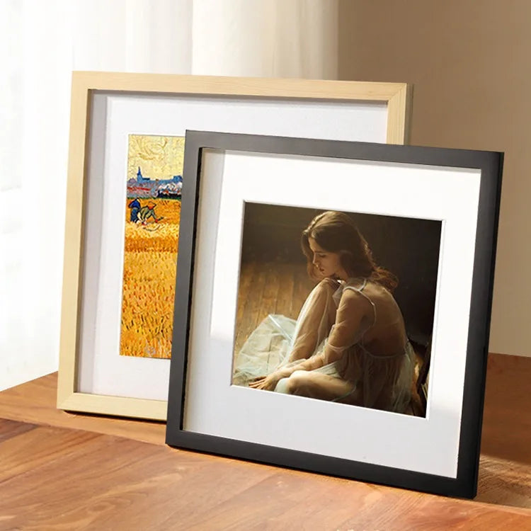 cadre photo classique bois peint noir beige marron clair 15x15cm 20x20cm 25x25cm 30x30cm decoration