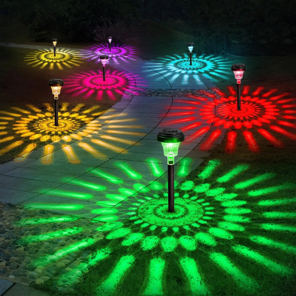 lampe solaire jardin led moderne acier poli ip65 verre texturé noir transparent alléeextérieur