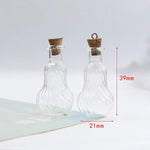 mini vases verre transparents rayures classiques bouchons colorées deco diy salon poupée accessoire artisanat