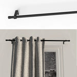 tringle rideaux extensible moderne anneaux métalliques rideaux plissés supports muraux noirs gris opaques minimaliste