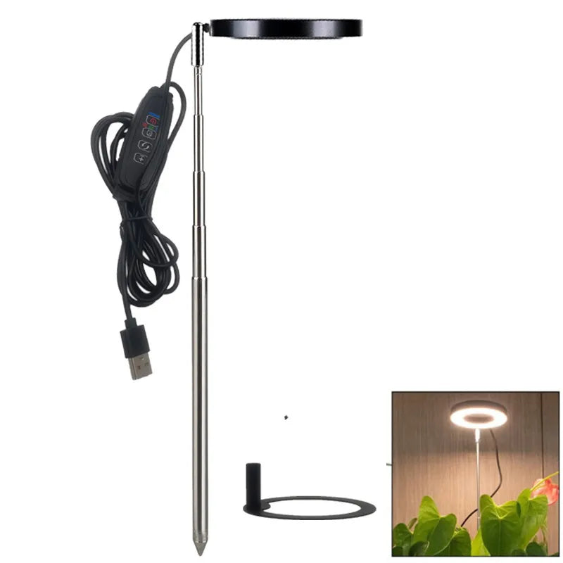 lampe led croissance plante noir gris moderne réglable usb intelligent