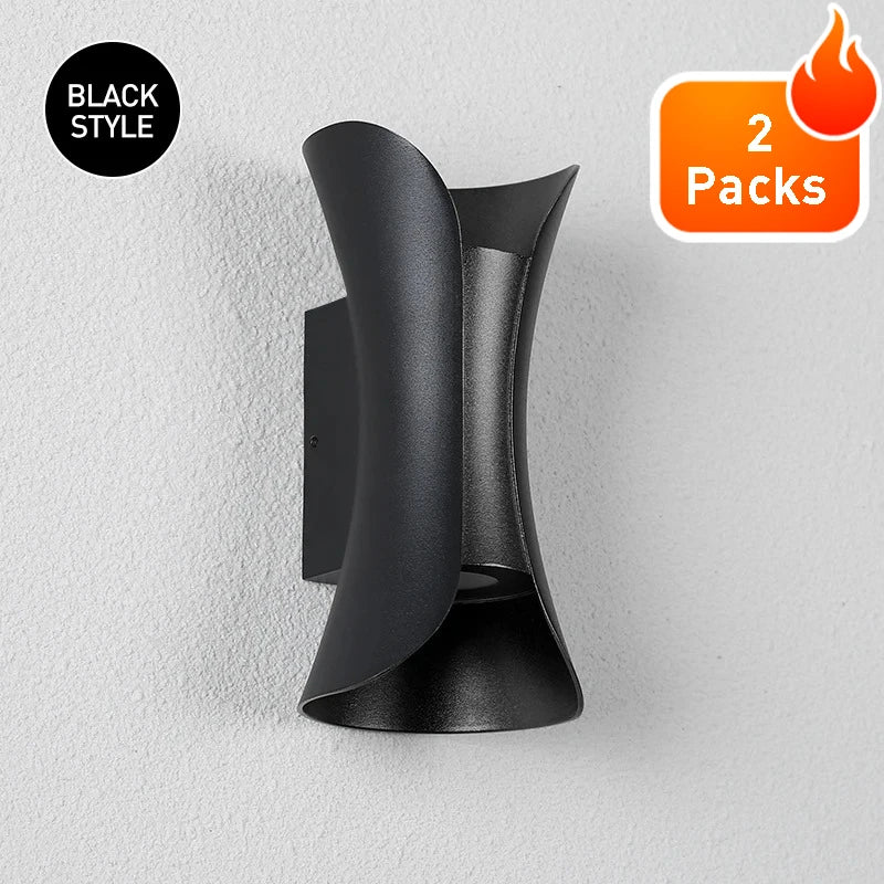 applique murale led aluminium noir or moderne jardin veranda interieur