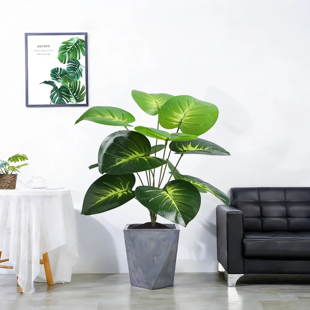 décoration intérieure plante artificielle rotin feuilles vertes modernes grande taille pot
