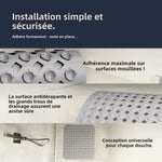tapis douche antidérapant moderne gris perfo alvéoles adhésifs drainage salle bain