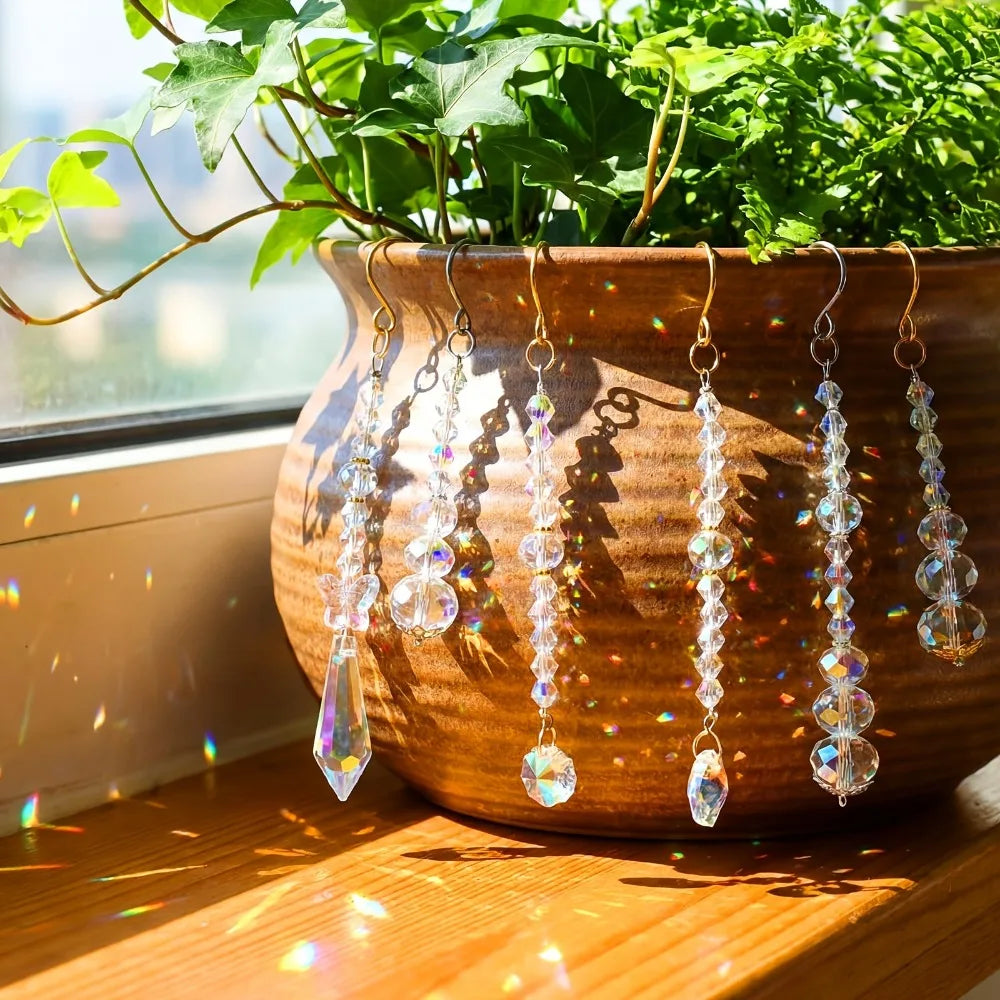 décoration plante transparentes dorées pendeloques motifs floraux élastique moderne soleil papillon cœur