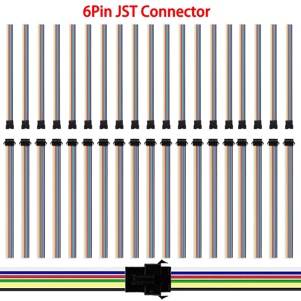 connecteur led jst broches noir câbles multicolores plat certification