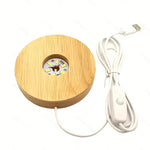 lampe table moderne minimaliste bois naturel blanc led cool white warm white câble usb