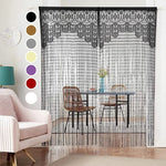 rideau noir dentelle blanche franges moderne intérieur maison opacité classique