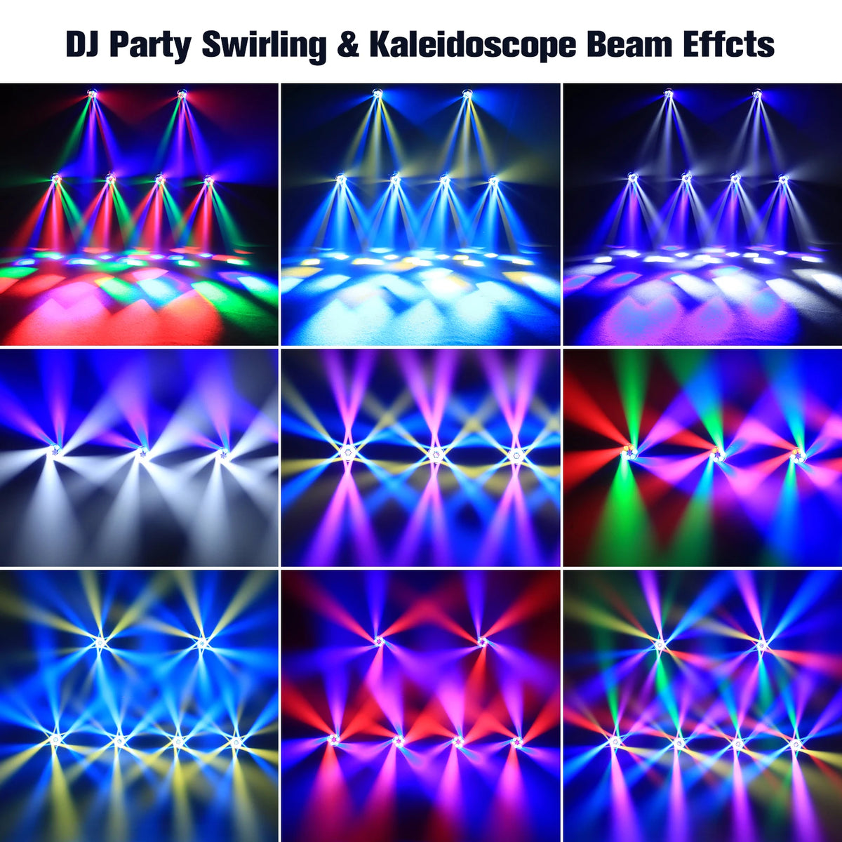 projecteur led rotatif noir effets lumineux dmx scènes professionnelles dj multiple couleurs lcd.controls