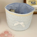 panier rangement rose bleu rayures vichy vintage doux organisation maison