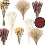 bouquet fleurs séchées pampa plumes fines beige blanc rose pâle naturel rustique clips decoration