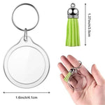 porte clés acrylique transparent moderne anneau métallique tassel 50 pièces