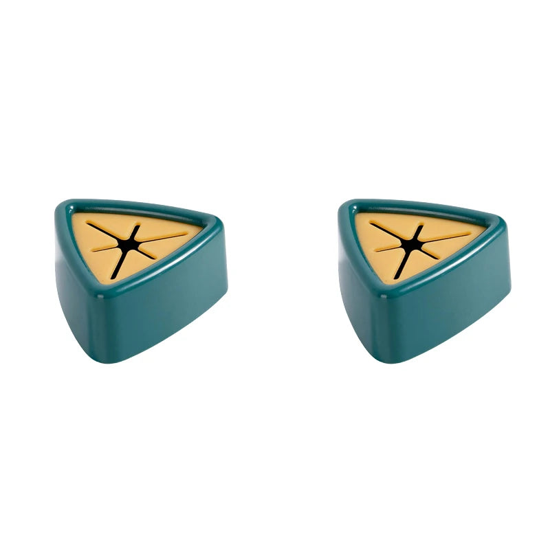 porte serviettes adhésifs moderne vert foncé rose bleu triangle central salle bains cuisine accroches
