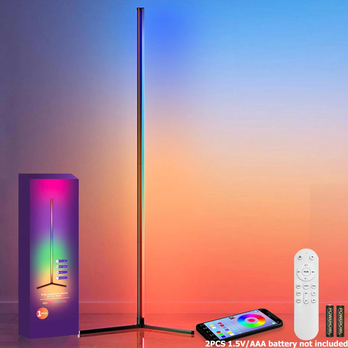 lampe led moderne noire rgb controle application télécommande flux 249 2000w aluminium