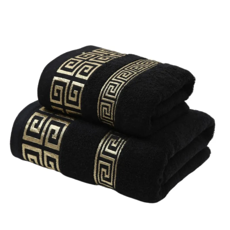 serviettes bain coton noël motif géométrique noir gris vert bleu marron blanc classiquespaque